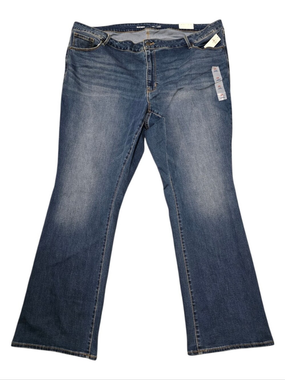 Old Navy women’s Dark Wash Mid-rise Kicker Bootcut Jeans- Size 26-Plus Size- NWT